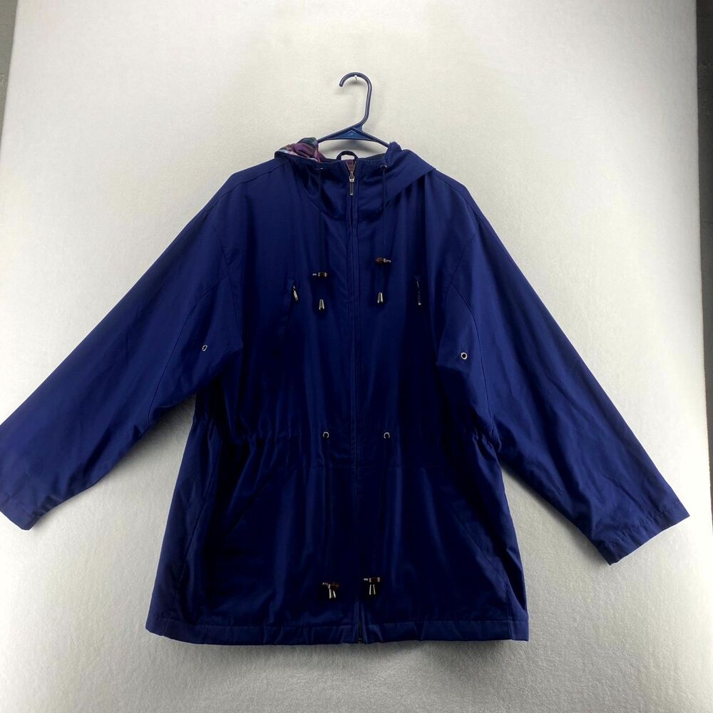 Mulberry Street‎ Heavyweight Windbreaker Full Zip Dark Blue Ladies Size M